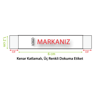 3 Renkli Askılık Ense Etiketi - Kenar Katlamalı 1.2 x 6 cm - www.etiketimalat.com