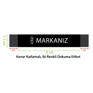 2 Renkli Askılık Ense Etiketi - Kenar Katlamalı 1.2 x 6 cm - www.etiketimalat.com