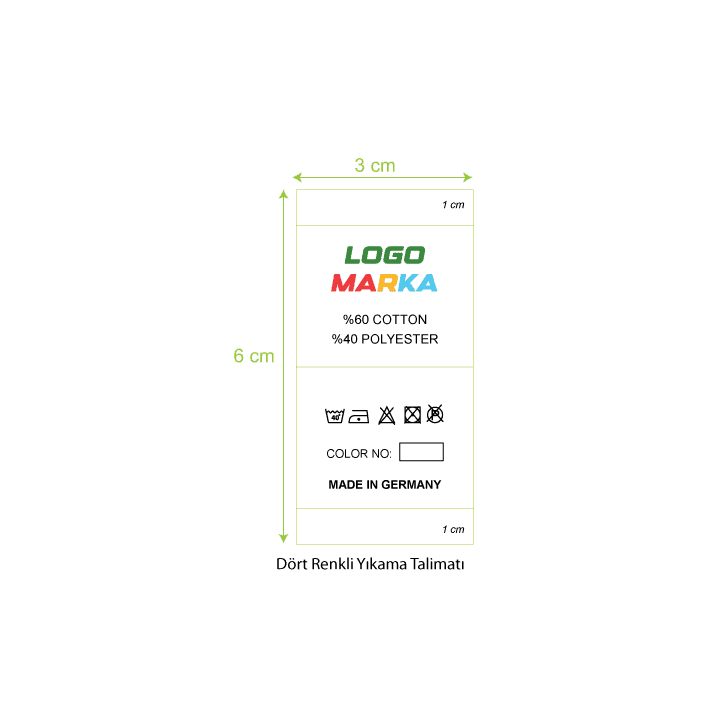 Saten Yıkama Etiketi | Bez Baskı & Ultrasonik Kesim - Etiket İmalat